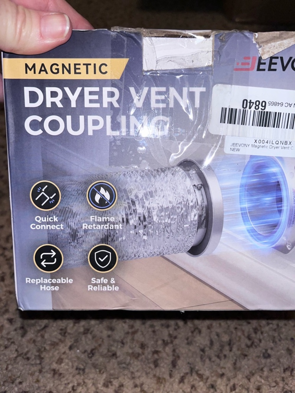 Magnetic Dryer Vent Coupling - Silver